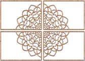Cortenstaal wanddecoratie Mandala 4-parts *OP=OP - Kleur: Roestkleur |  x 85.5 cm