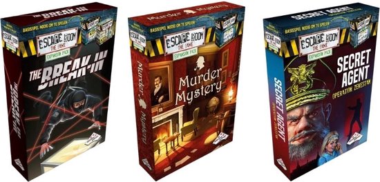 Afbeelding van het spel Uitbreidingsbundel - 3 Stuks - Escape Room - Murder Mystery & The Break-in & Secret Agent