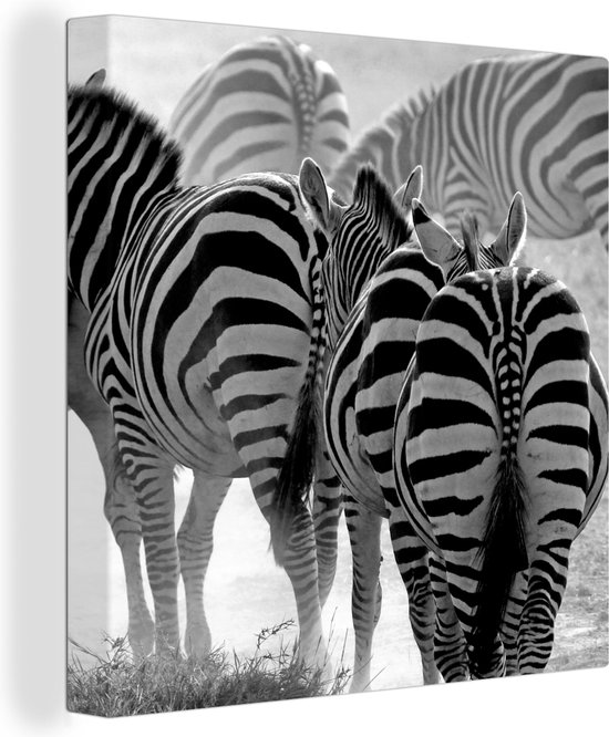 Canvas Schilderij Lopende zebra's - Wanddecoratie