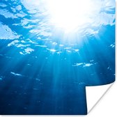 Poster Zonnestralen bereiken het water - 75x75 cm
