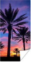 Poster Palmbomen en een zonsondergang - 80x160 cm
