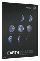 Earth Phases from Tranquility Base on the Moon (A), NASA Science - Foto op Dibond - 30 x 40 cm