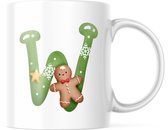 Kerst Mok met afbeelding: Kerst letter W | Kerst Decoratie | Kerst Versiering | Grappige Cadeaus | Koffiemok | Koffiebeker | Theemok | Theebeker