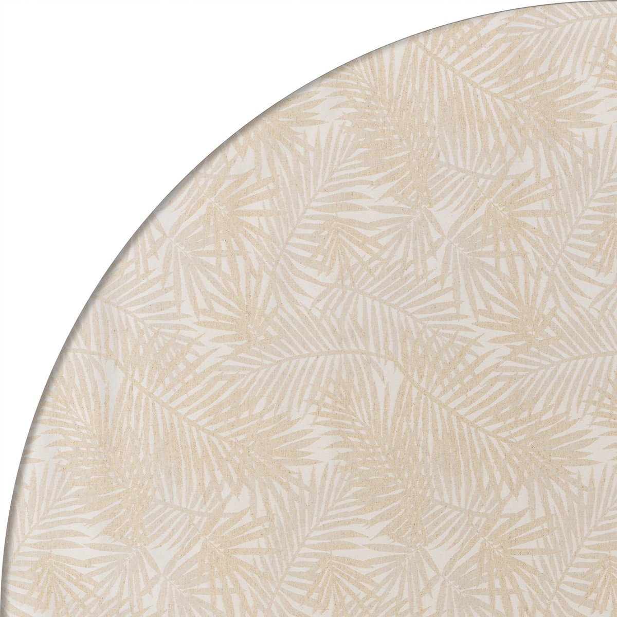 MixMamas Rond Tafelkleed Gecoat Jacquard - Ø 160 cm - Palm Leaves - Beige