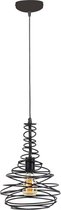 DePauwWonen - 1L Kegel spinn Hanglamp - E27 Fitting - Zwart - Hanglampen Eetkamer, Woonkamer, Industrieel, Plafondlamp, Slaapkamer, Designlamp voor Binnen