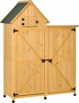 Outsunny Tuinhuis gereedschapsschuur gereedschapskast ontwerp met dubbele deur hout weerbestendig geel 845-357