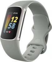 Fitbit Charge 5 bandje - iMoshion Siliconen Activity tracker bandje - Maat L - Grijs