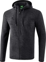 Erima Fleece Jack Heren - Zwart Gemeleerd | Maat: XL