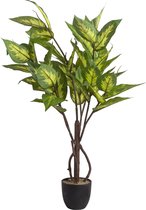 Passion for Deco Kunstplant Kunstplanten - Kunstplantjes - Dieffenbachia Kamerplant Groen - Licht Blad - Nepplanten voor binnen - Alle seizoenen - 83 cm hoog