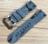 Strap-it Fossil Gen 5 siliconen camouflage bandje - grijs/blauw