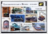 Locomotieven gebouwd in Rusland – Luxe postzegel pakket (A6 formaat) : collectie van 25 verschillende postzegels van Locomotieven gebouwd in Rusland – kan als ansichtkaart in een A
