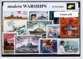 Oorlogsschepen modern – Luxe postzegel pakket (A6 formaat) : collectie van 25 verschillende postzegels van moderne oorlogsschepen – kan als ansichtkaart in een A6 envelop - authent