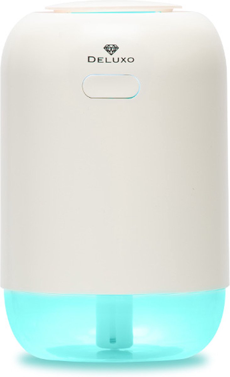 Deluxo Flex Aroma diffuser voor aromatherapie, Luchtbevochtiger, Luxe oplaadbare vernevelaar met LED-licht, 260 ml, Wit