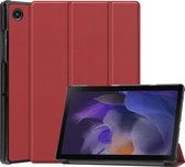 Tablet hoes geschikt voor Samsung Galaxy Tab A8 (2022 & 2021) tri-fold hoes met auto/wake functie - 10.5 inch - Donker Rood