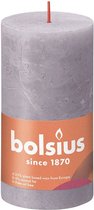 4 stuks Bolsius paars rustiek stompkaarsen 130/68 (60 uur) Eco Shine Frosted Lavender