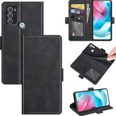 Motorola Moto G60s Hoesje - MobyDefend Luxe Wallet Book Case (Sluiting Zijkant) - Zwart - GSM Hoesje - Telefoonhoesje Geschikt Voor: Motorola Moto G60s