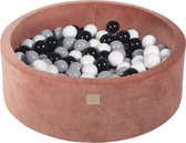 Ronde ballenbak VELVET 90x30 - Masala Rood incl 200 ballen - Zwart, Grijs, Wit | Ballenbakje.nl
