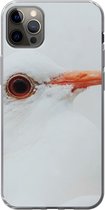 Geschikt voor iPhone 13 Pro Max hoesje - Close-up van een witte duif - Siliconen Telefoonhoesje