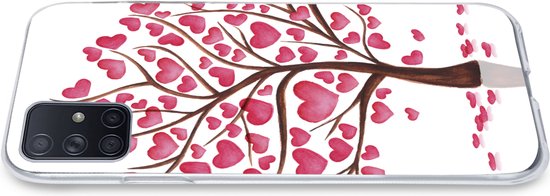 Coque Samsung Galaxy A71 - un arbre avec des coeurs - Siliconen