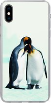 Geschikt voor iPhone Xs hoesje - Pinguïns - Sneeuw - Familie - Siliconen Telefoonhoesje