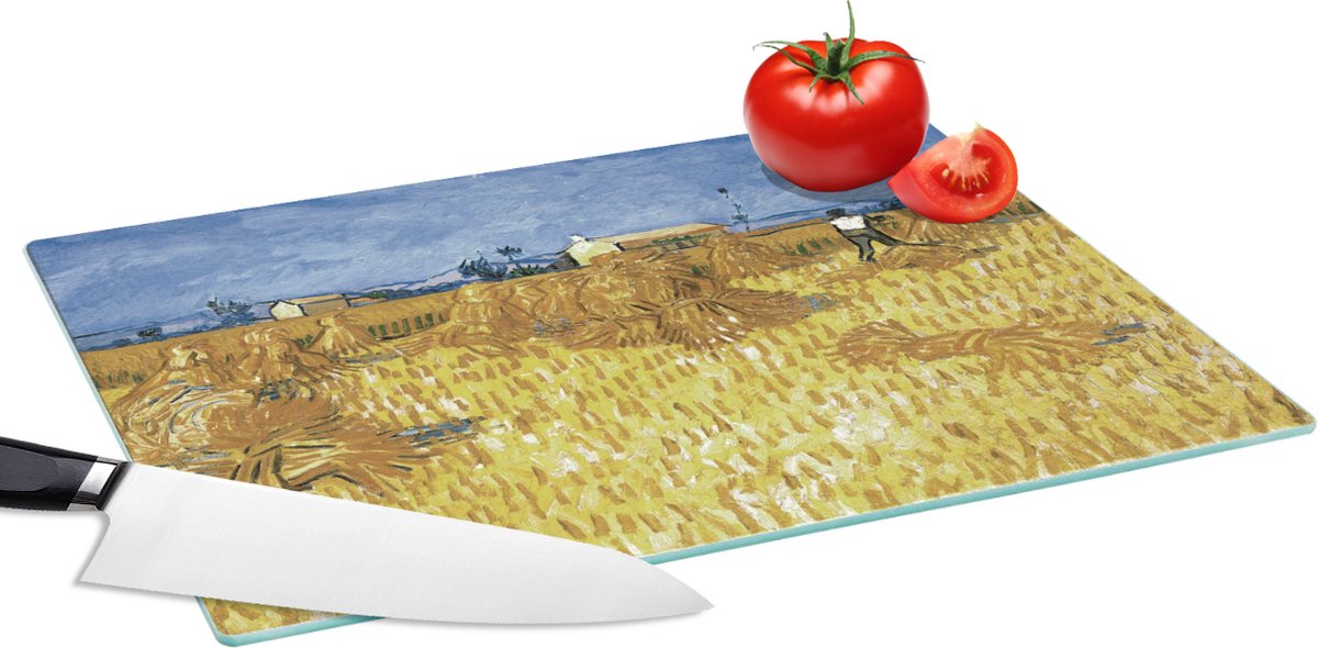 Glazen Snijplank - 39x28 - Oogst in de Provence - Vincent van Gogh - Snijplanken Glas