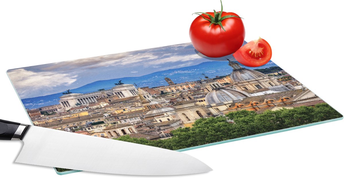 Glazen Snijplank - 28x20 - Rome - Uitzicht - Italië - Snijplanken Glas