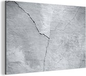 Décoration murale Métal - Peinture Aluminium Industriel - Béton - Fissure - Grijs - 180x120 cm - Dibond - Photo sur aluminium - Décoration murale industrielle - Pour le salon/chambre