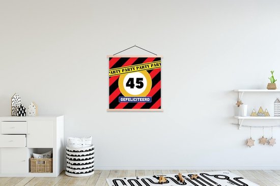 Porte-affiche avec affiche - Affiche scolaire - Anniversaire - 45 ans - Fête - 60x60 cm - Lattes vierges