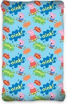 hoeslaken Peppa Pig 90 x 200 cm katoen blauw