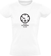ZSM Bier Bijtanken AUB | Dames T-shirt | Wit | Meter | Krat | Fles | Pils | Kroeg | Feest | Festival