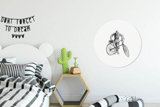 Cercle mural - Cercle mural - Vélo - Homme - Vintage - Aluminium - ⌀ 60 cm - Intérieur et Extérieur