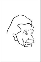 Walljar - Einstein Outline - Muurdecoratie - Poster met lijst