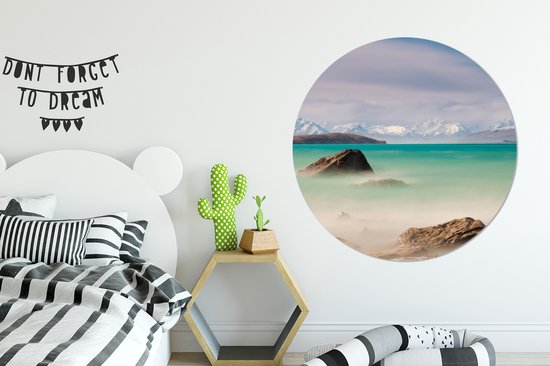 Cercle mural - Cercle mural Indoor - ⌀ 150 cm - Plastique - Montagnes - Water - Nouvelle-Zélande