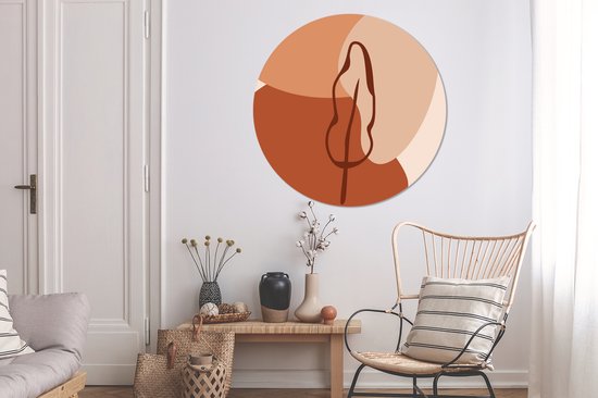 WallCircle - Peinture - Feuille D'été - Multicolore - 150 X 150 Cm