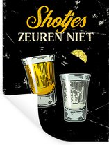 Stickers Stickers muraux - Shots - Verres - Texte - 30x40 cm - Feuille adhésive - Cadeau pour femme - Cadeau pour homme