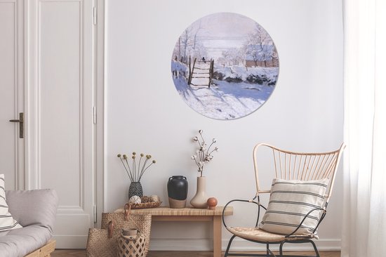 WallCircle - Wandcirkel - Muurcirkel - De ekster - Claude Monet - Aluminium - Dibond - ⌀ 90 cm - Binnen en Buiten