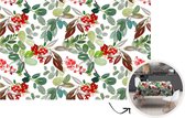 Kerst Tafelkleed - Kerstmis Decoratie - Tafellaken - Bessen - Kerst - Waterverf - 220x150 cm - Kerstmis Versiering