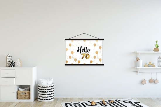 Affiche scolaire - Anniversaire - 70 ans - Ballons - 90x60 cm - Lattes noires