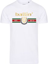Ballin Est. 2013 - Heren Tee SS Tiger Lines Shirt - Wit - Maat L