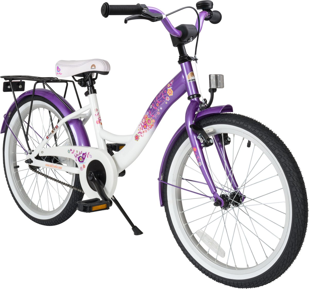 Bikestar 20 inch Classic kinderfiets lila wit