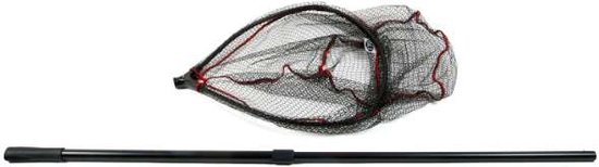 DLT Gummi Predator Compact Net - Schepnet - Rubber Coating - Telescopishe steel - 60x60cm - Rood van DLT — afbeelding 4