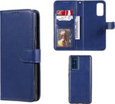 Samsung Galaxy S20 FE hoesje - MobyDefend Luxe 2-in-1 Wallet Book Case Met Uitneembare Backcover - Blauw - GSM Hoesje - Telefoonhoesje Geschikt Voor: Samsung Galaxy S20 FE