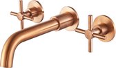Inbouw wastafelmengkraan copper twee-knop bediening inclusief inbouwdeel