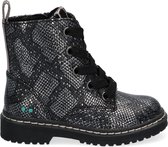 Bunnies JR 221932-792 Meisjes Biker Boots - Zilver/Print - Imitatieleer - Veters