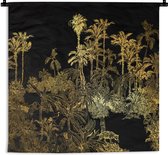 Wandkleed - Wanddoek - Jungle - Goud - Bomen - 150x150 cm - Wandtapijt