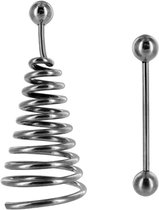 Spiraalvormige tepelklem met balletjes - BDSM - SM toys