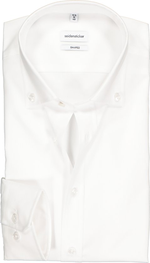Chemise coupe ajustée Seidensticker - col boutonné - blanc - Sans repassage - Côtes : 40