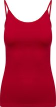 RJ Bodywear Pure Color dames spaghetti top (1-pack) - hemdje met smalle verstelbare bandjes - donkerrood - Maat: M
