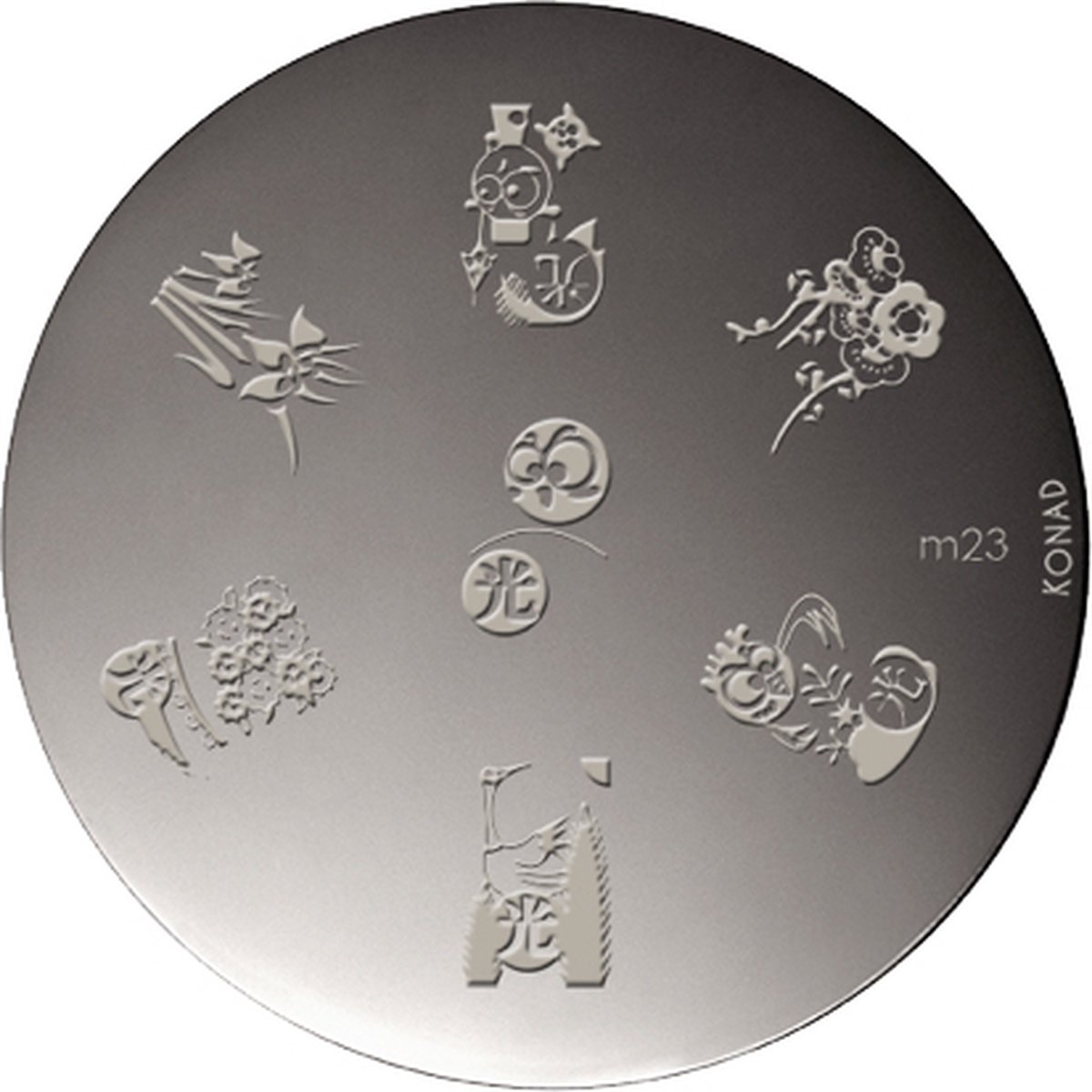 Goedkoopste KONAD stamping plates M23 met 7 nagel figuurtjes.