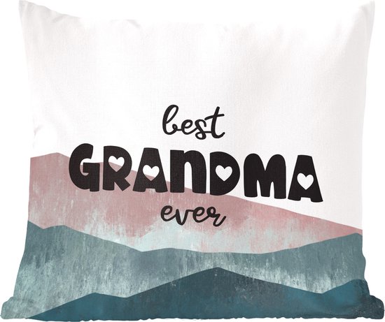 Sierkussen - Moederdag Best Grandma Ever - Multicolor - 50 Cm X 50 Cm